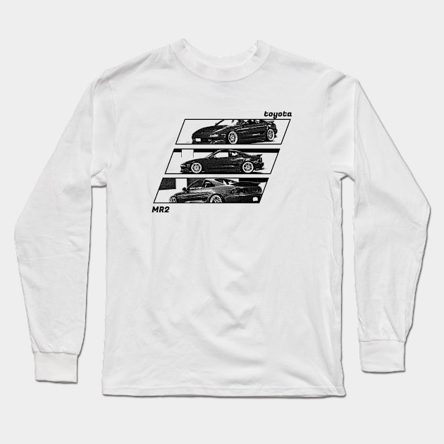 TOYOTA MR2 MK2 Black 'N White Archive 2 Long Sleeve T-Shirt by Cero